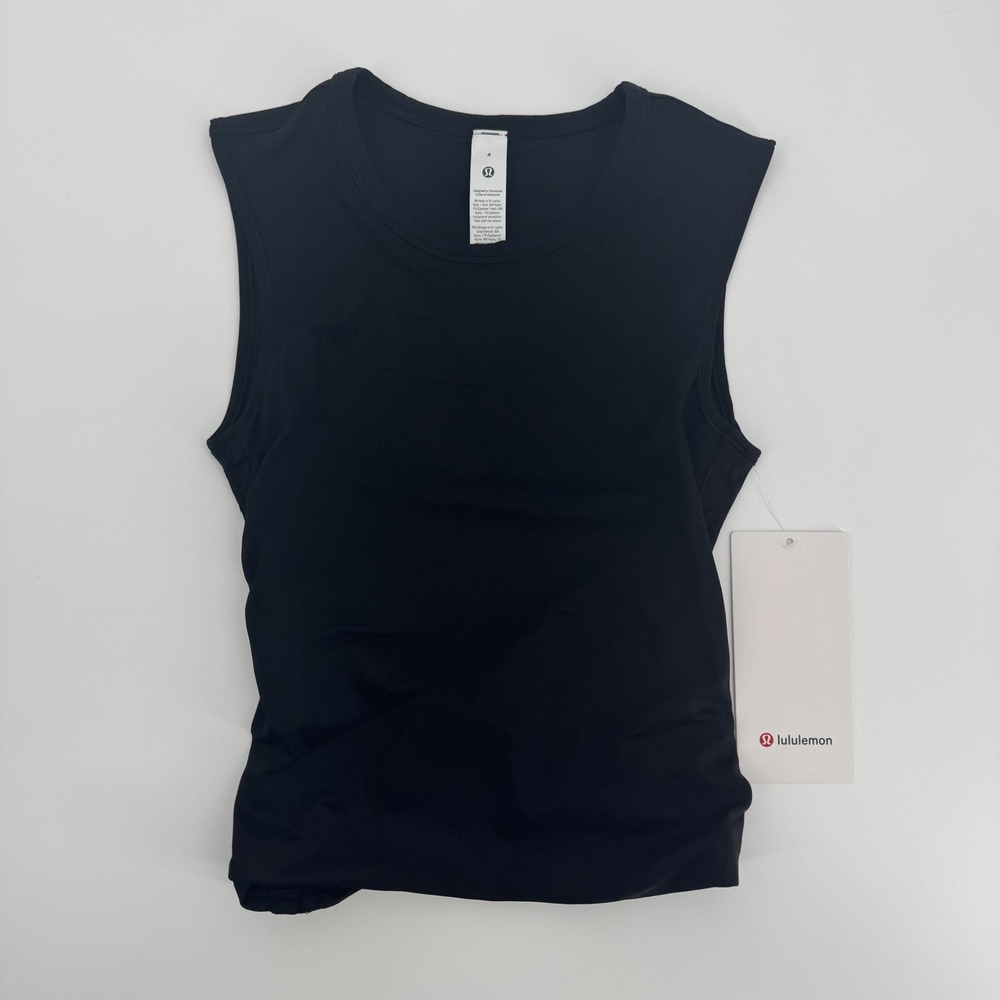 lululemon All It Takes Back-Twist Tank Silky Black Size 4 LW1GDBS Yoga Top